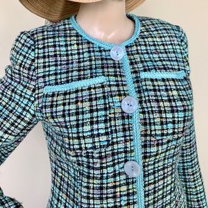 Multicolored Melange Boucle Classic Jacket